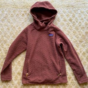 P atagonia Diamond Capra Fleece Hoodie, Size Small, Moccasin Brown, 2 Pockets